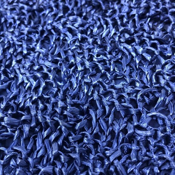 Bamboo and Royal Blue Straw Top Handle Summer Bag - Picture 7 of 7